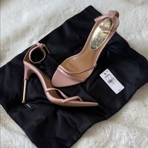 Express Blush Pink Ankle-Strap Stiletto Sandals